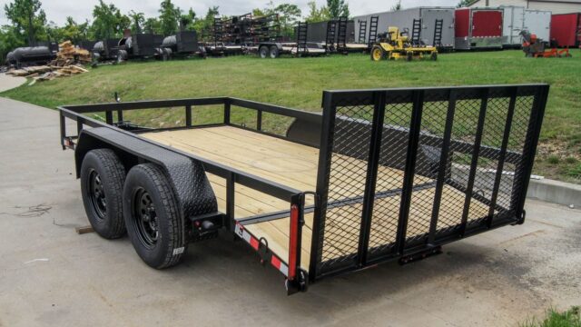 6.4 x 12 Powder Coated Dovetail Utility Trailer (2) 3500lb Axles